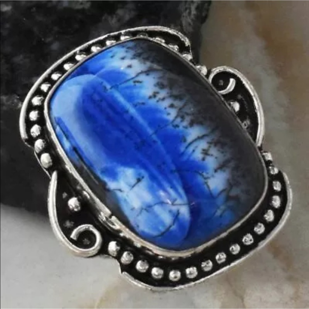 Dendrite sterling silver rings size 7.5